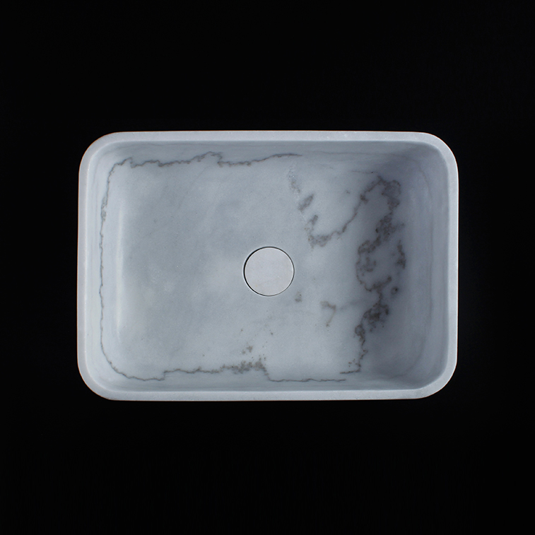 Bianco Serena Marble Rectangular Honed Stone Sink 1235