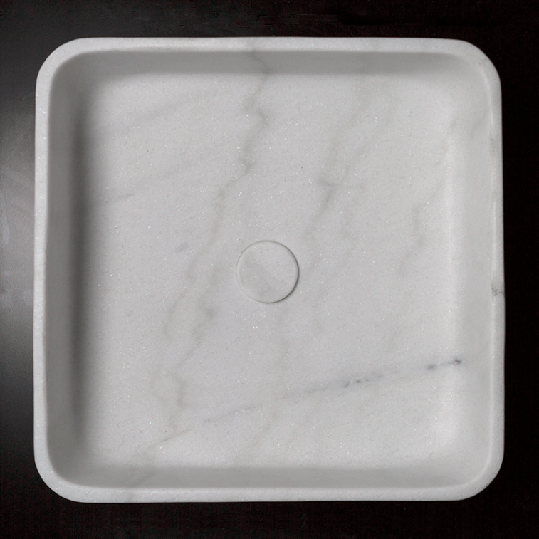 Bianco Serena Marble Square Honed Stone Sink 43