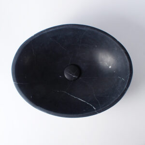 Nero Marquina Marble Oval Honed Stone Basin 1012