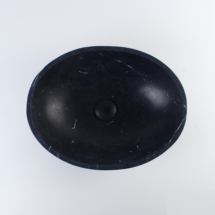 Nero Marquina Marble Oval Honed Basin 1113