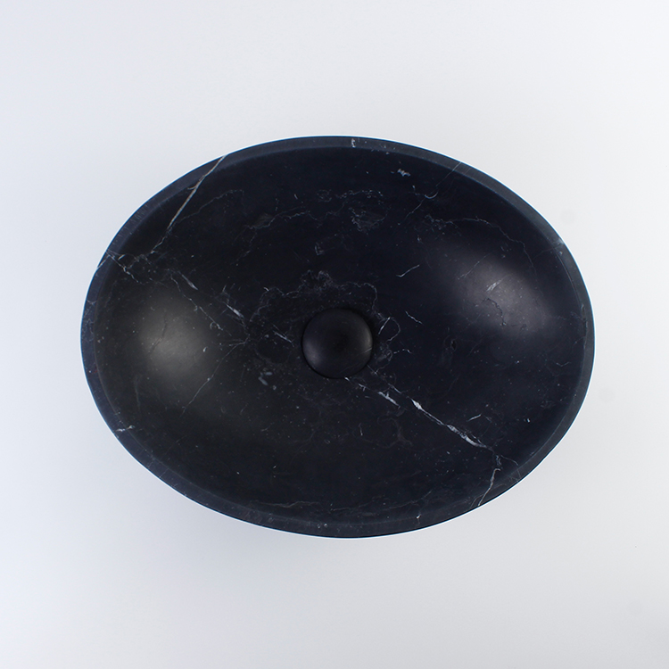 Nero Marquina Marble Oval Honed Basin 1115