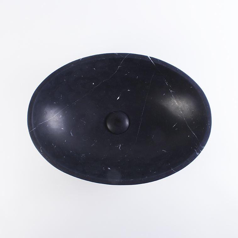 Nero Marquina Marble Oval Honed Basin 1132