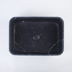Nero Marquina Marble Rectangular Honed Stone Basin 1217