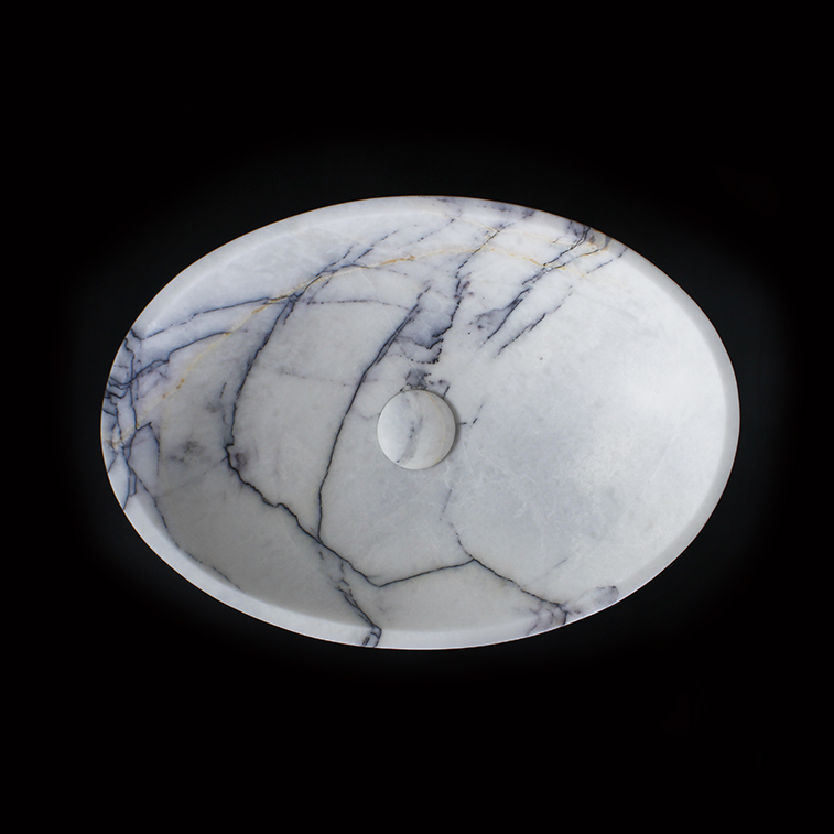 New York Marble Oval Honed Stone Basin 1015