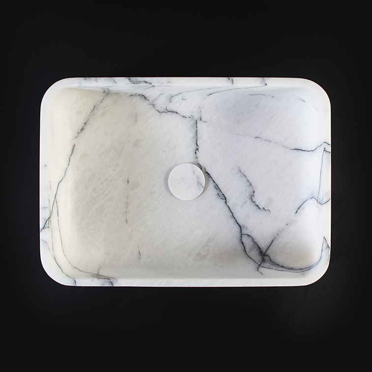 New York Marble Rectangular Honed Stone Basin 1412