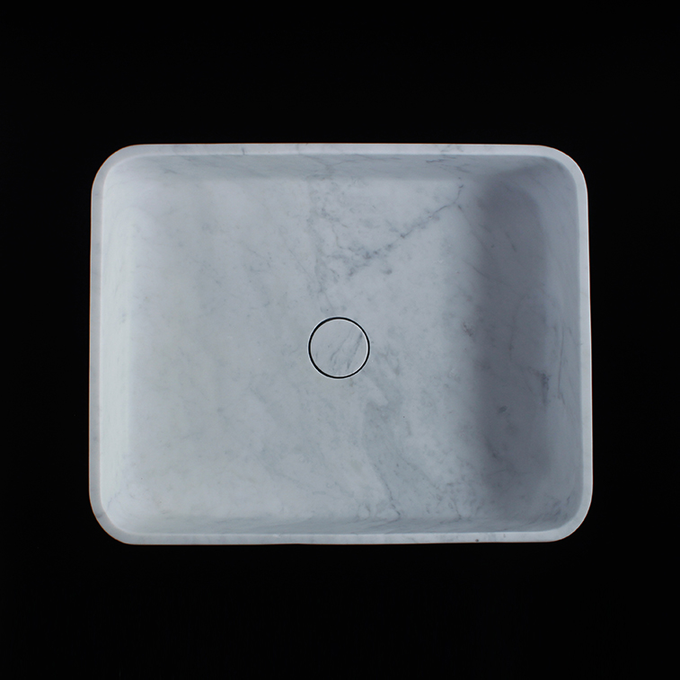 Carrara Extra Marble Rectangular Honed Stone Sink 1201