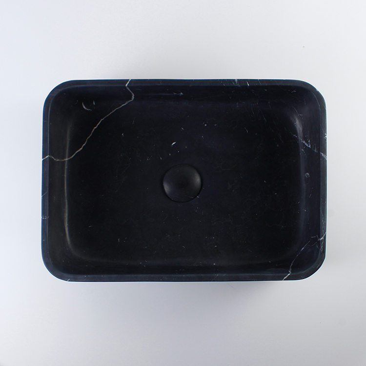 Nero Marquina Marble Rectangular Honed Basin 1152