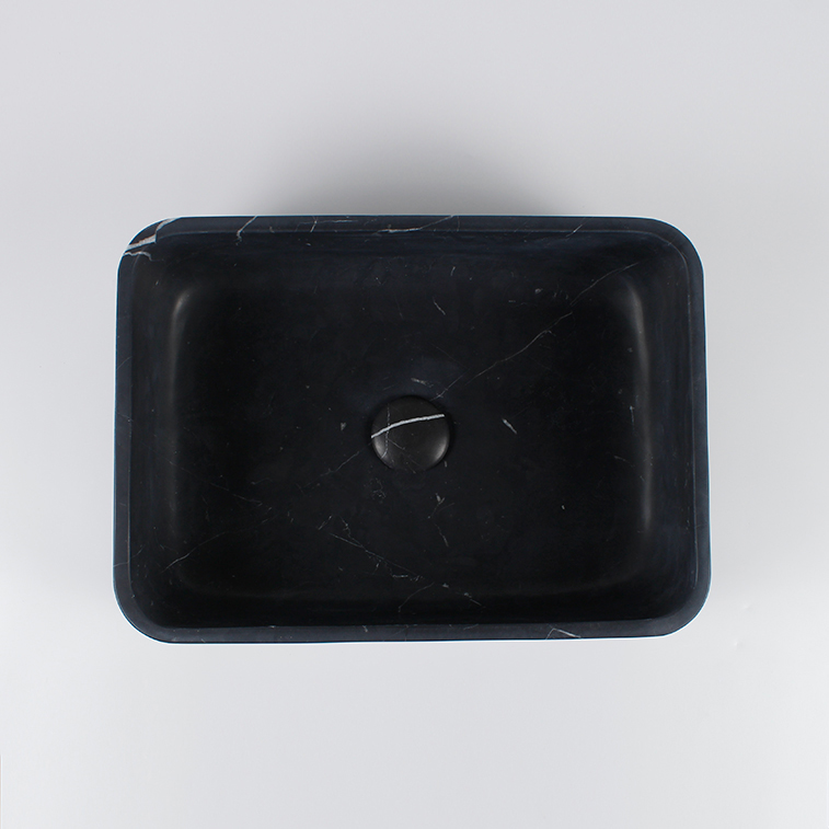 Nero Marquina Marble Rectangular Honed Stone Bowl 835