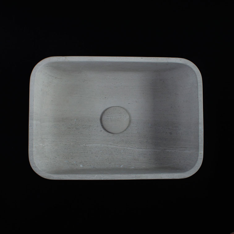Serpeggiante Marble Rectangular Honed Stone Basin 1418