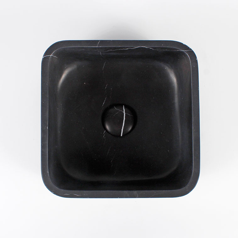 Nero Marquina Marble Square Honed Stone Sink 829