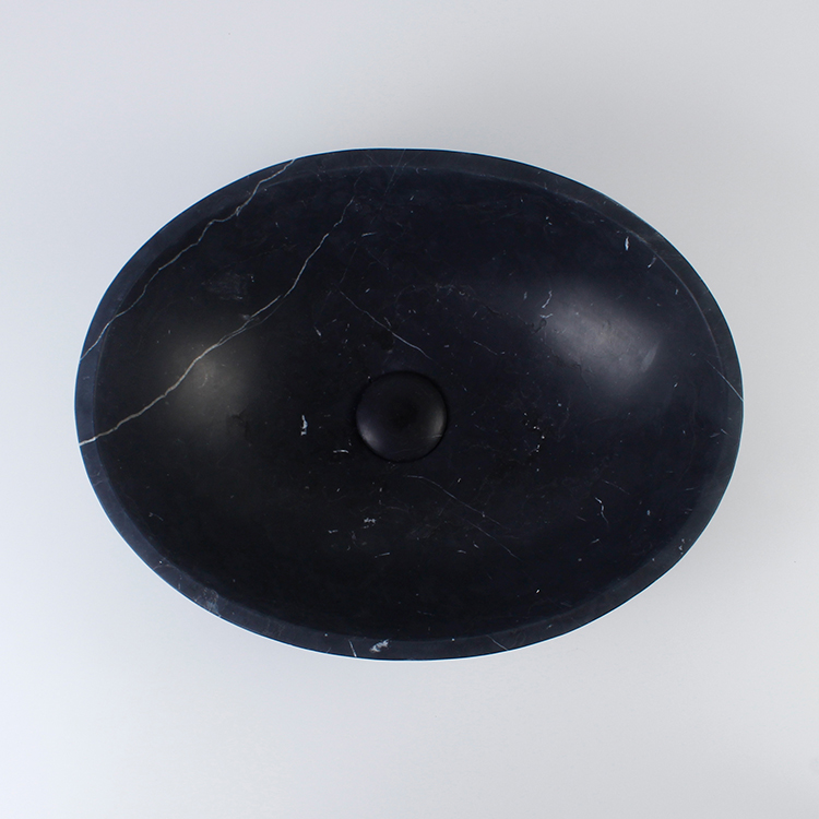 Nero Marquina Marble Oval Honed Basin 1119
