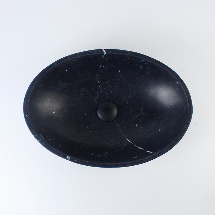 Nero Marquina Marble Oval Honed Basin 1126
