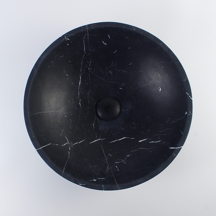 Nero Marquina Marble Round Honed Basin 1108