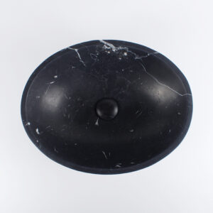 Nero Marquina Marble Oval Honed Stone Basin 907