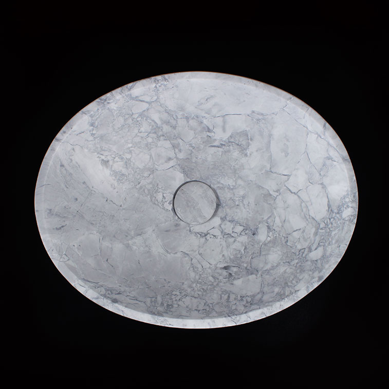 Super White Granite Honed Oval Stone Sink 819