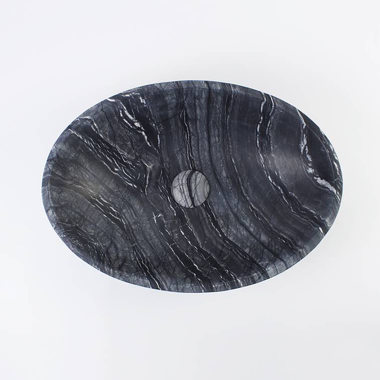 Jurassic Marble Oval Honed Stone Sink 1217
