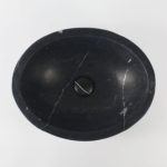 Nero Marquina Marble Oval Honed Undermount Stone Basin 753