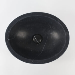Nero Marquina Marble Oval Honed Undermount Stone Basin 754