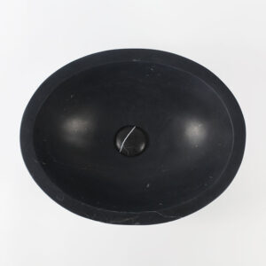 Nero Marquina Marble Oval Honed Undermount Stone Basin 755
