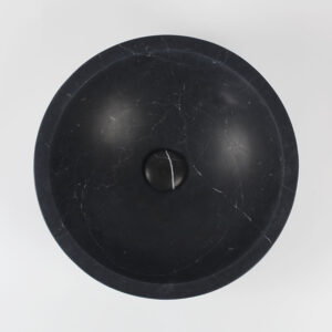 Nero Marquina Marble Round Honed Undermount Stone Basin 749