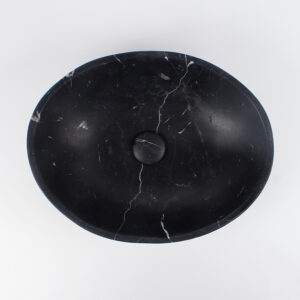 Nero Marquina Marble Oval Honed Stone Basin 1022