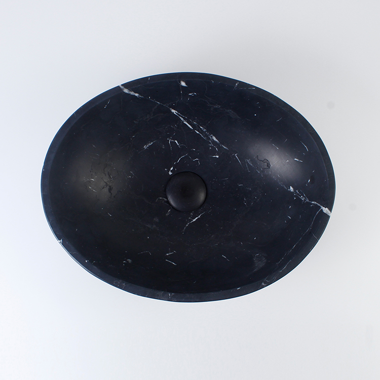 Nero Marquina Marble Oval Honed Basin 1117