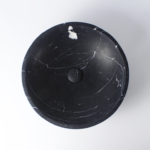 Nero Marquina Marble Round Honed Stone Basin 1009