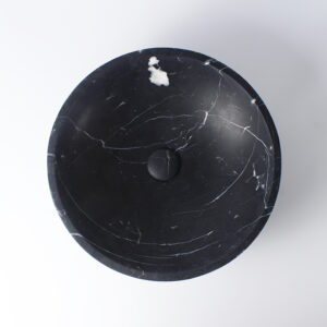 Nero Marquina Marble Round Honed Stone Basin 1009