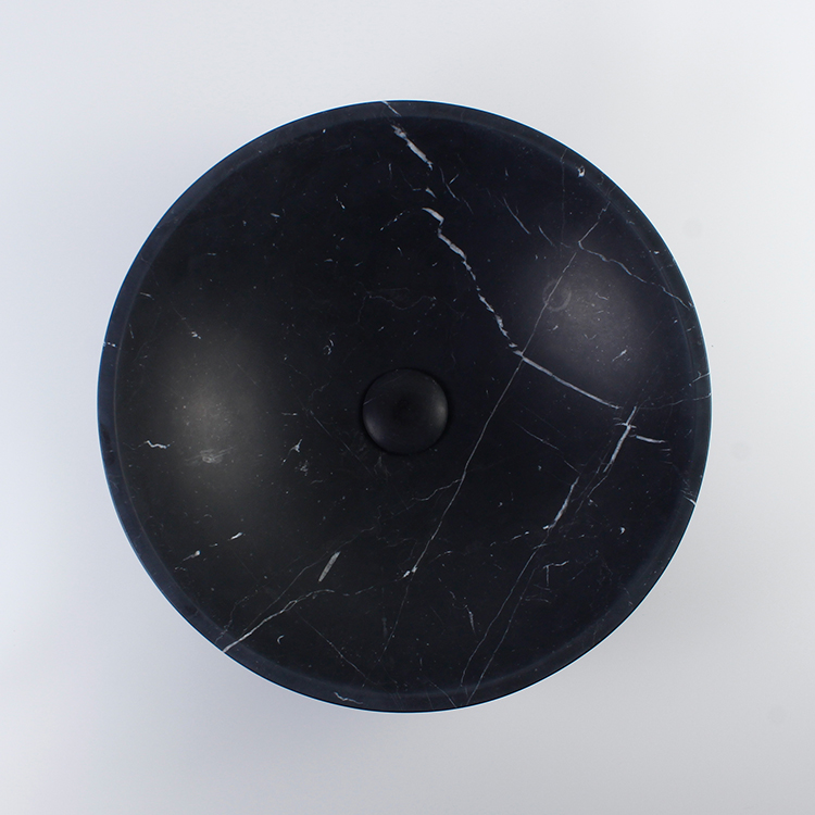 Nero Marquina Marble Round Honed Basin 1107