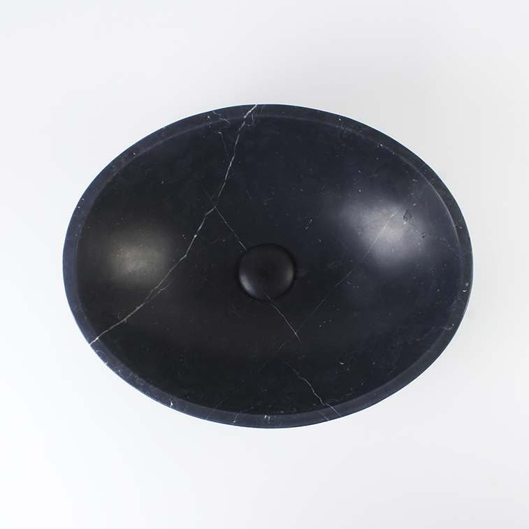 Nero Marquina Marble Oval Honed Basin 1121