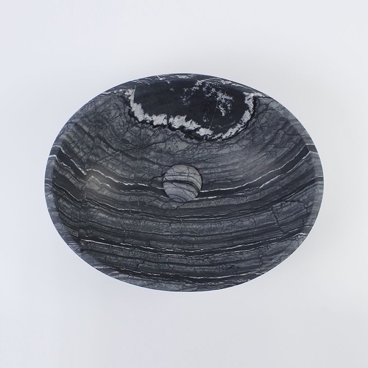 Jurassic Marble Oval Honed Stone Basin 1213