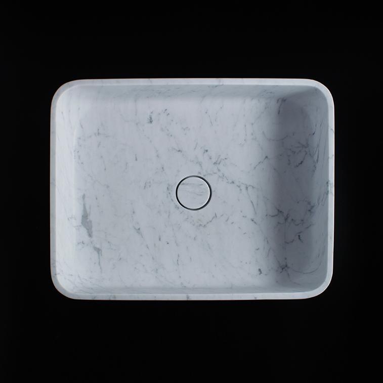 Carrara Extra Marble Rectangular Honed Stone Sink 1202