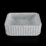 Fluted Carrara Marble Rectangular Honed Stone Basin 1341