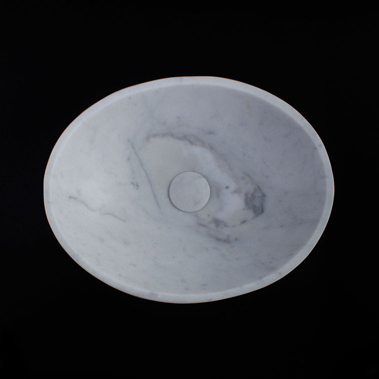Bianco Serena Marble Oval Honed Stone Basin 1317