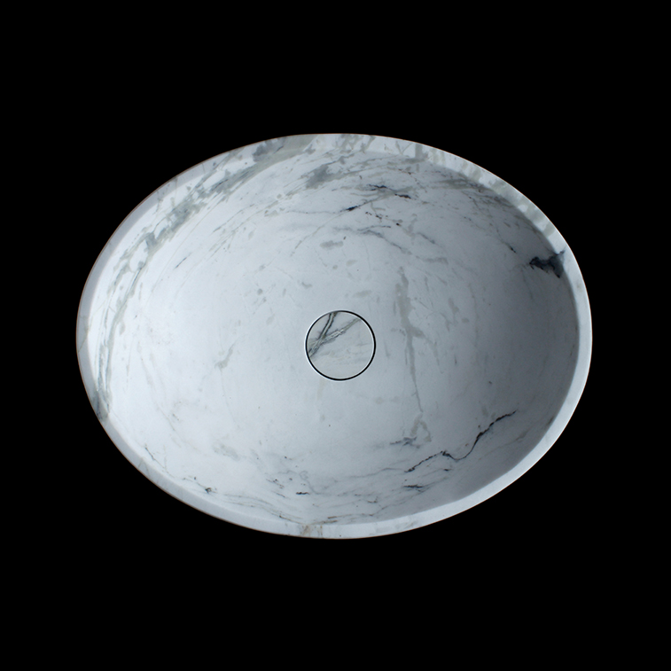 Calacatta Jade Marble Oval Honed Basin 1310