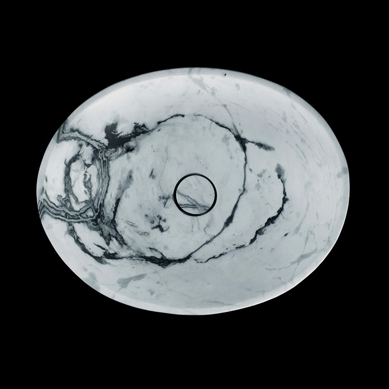 Calacatta Jade Marble Oval Honed Basin 1312