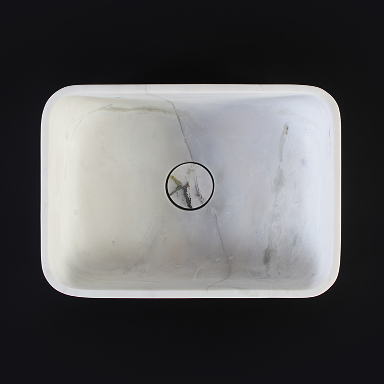 Calacatta Jade Marble Rectangular Honed Basin 1413