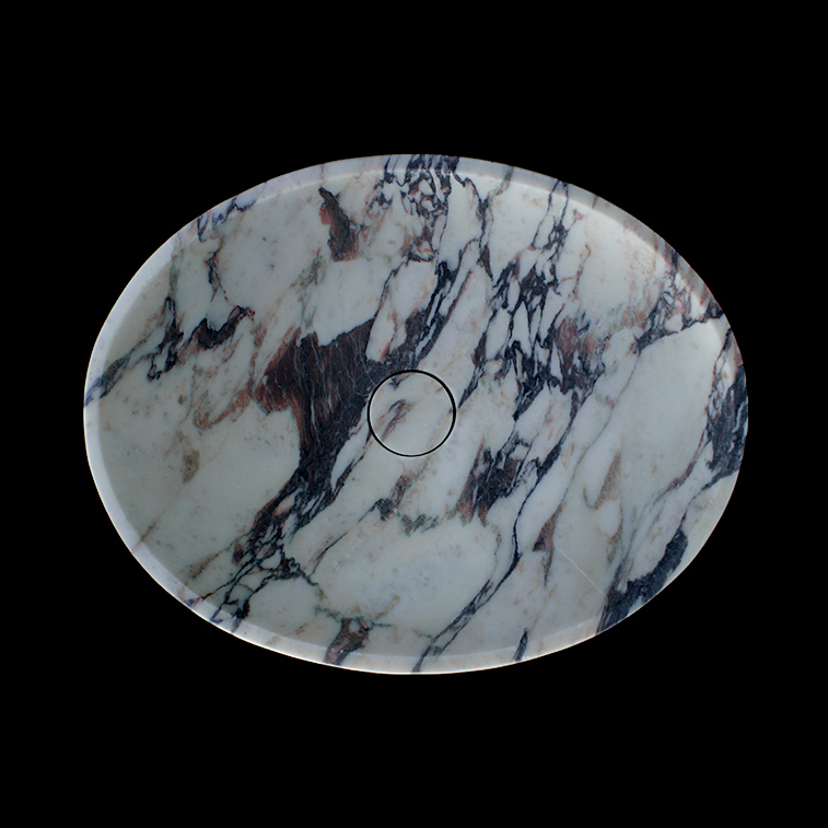 Calacatta Viola Marble Oval Honed Basin 1309