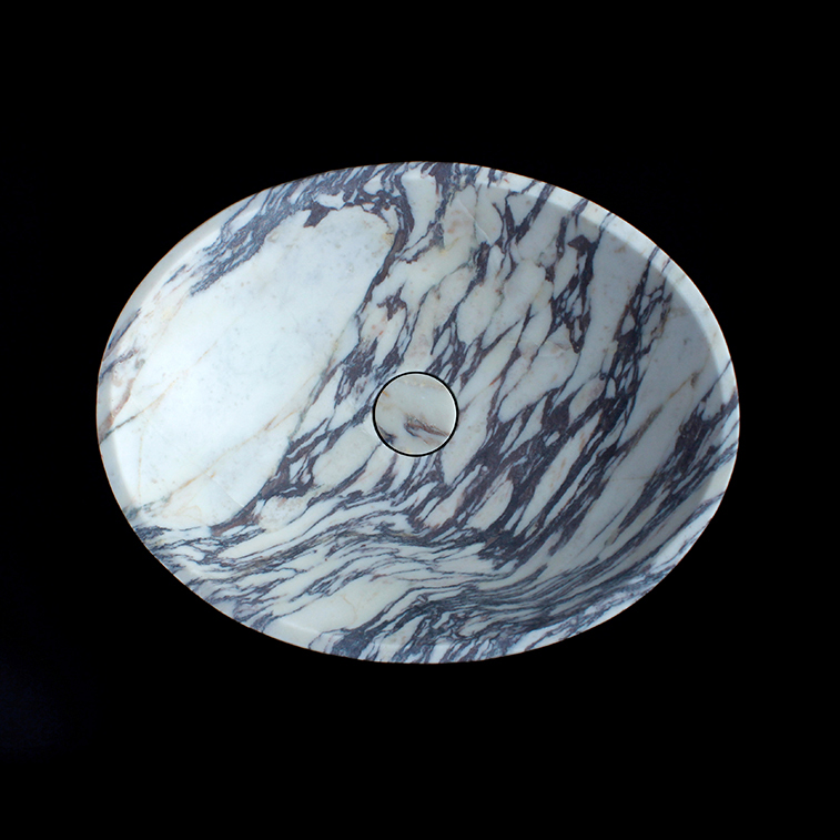 Calacatta Viola Marble Oval Honed Basin 1311