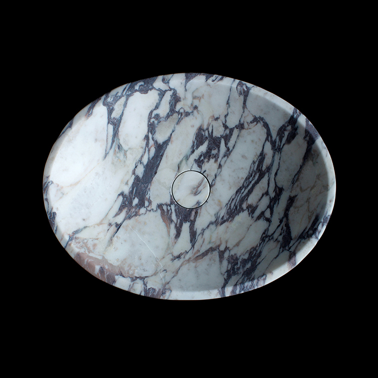 Calacatta Viola Marble Oval Honed Basin 1312