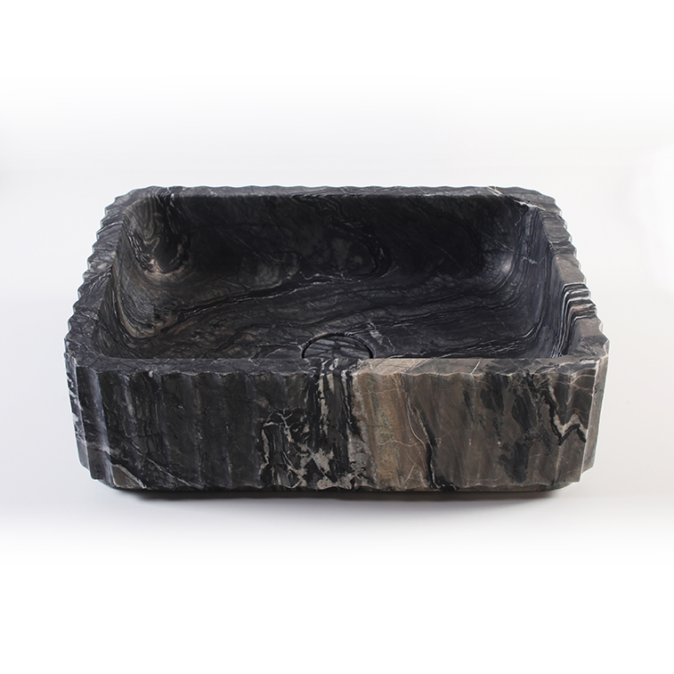 Fluted Jurassic Marble Rectangular Honed Stone Basin 1308