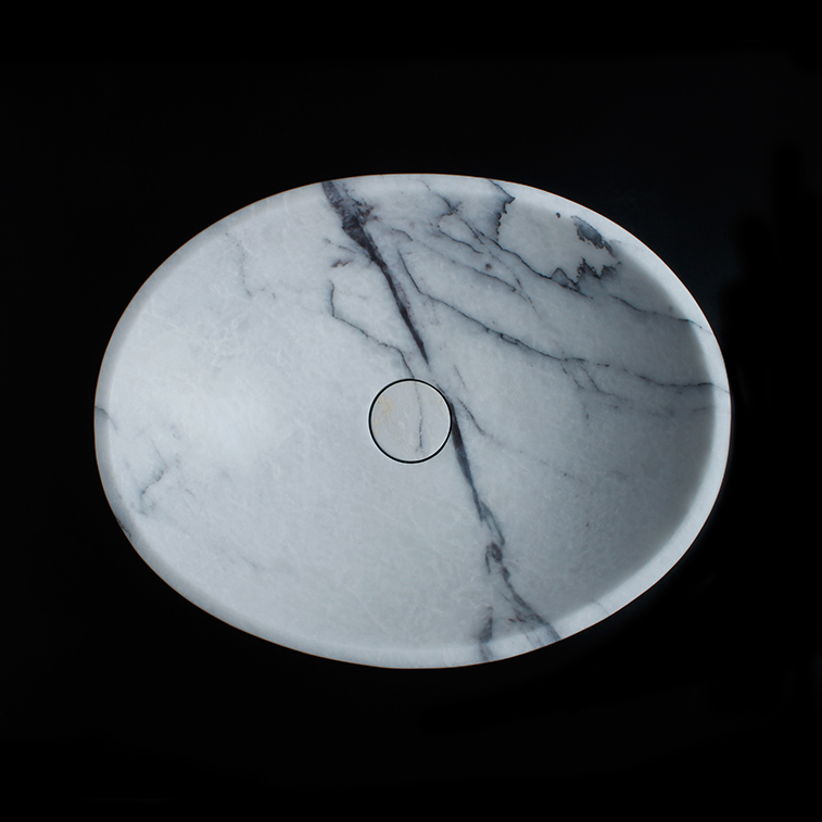 New York Marble Oval Honed Stone Basin 1309
