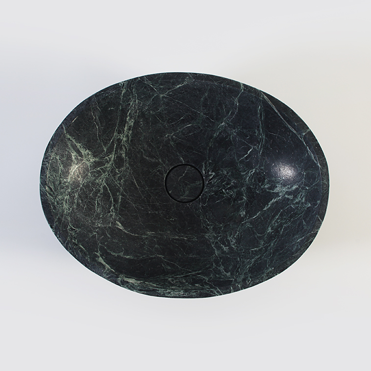 Verde Tinus Marble Oval Honed Stone Basin 1417