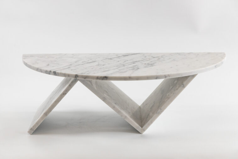 Bianco Carrara Marble Honed Coffee Table#4