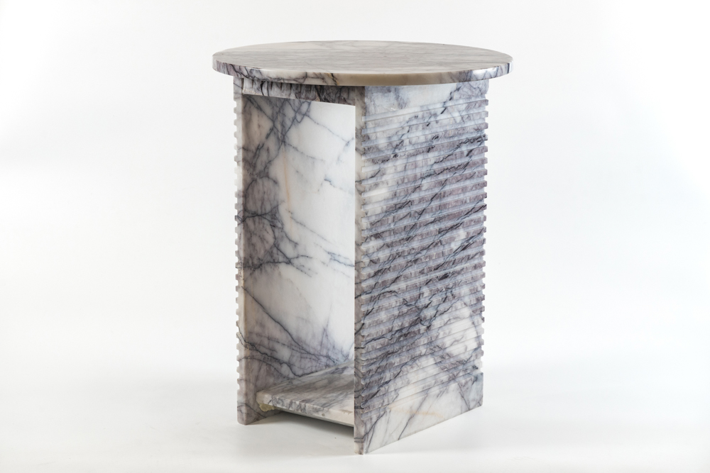 New York Marble Polished Coffee Table With Grooves#8