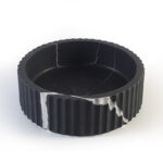 Fluted Nero Marquina Marble Honed Cylindrical Stone Basin 1408