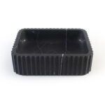 Fluted Nero Marquina Marble Rectangular Honed Stone Basin 1417