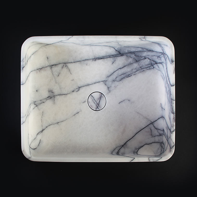 New York Marble Rectangular Honed Stone Basin 1420
