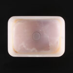Pink Onyx Rectangular Honed Basin 1406