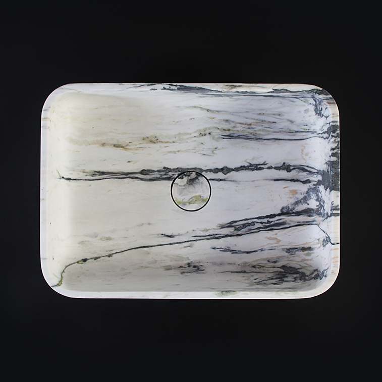 Calacatta Jade Marble Rectangular Honed Basin 1420